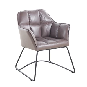 Polly Πολυθρόνα Μέταλλο Βαφή Μαύρο, Ύφασμα Suede Cappuccino 67x64x82cm