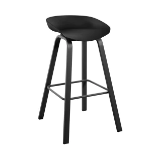 Pent Σκαμπό Bar, Μέταλλο Βαφή Μαύρο, Pp Μαύρο 49x52x72/84cm
