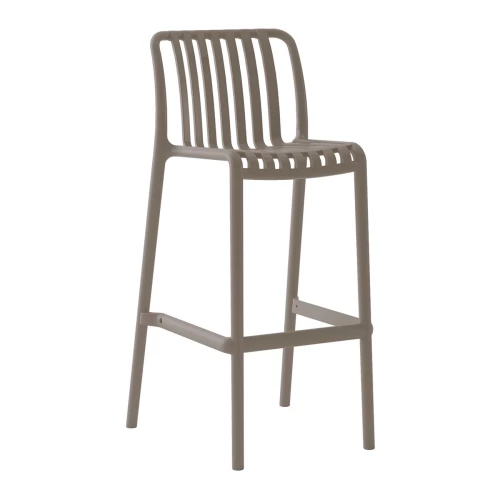 Moda Σκαμπό Bar Στοιβαζόμενο Pp - Uv Protection, Απόχρωση Mocha 48x47x75/102cm