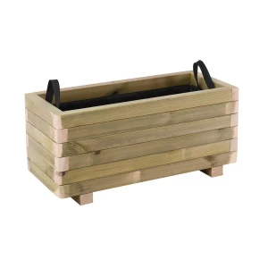 Flower Pot Wood Ζαρντινιέρα, Εμποτισμού Pine, Απόχρωση Φυσικό, 70X30X32Cm 70x30x32cm