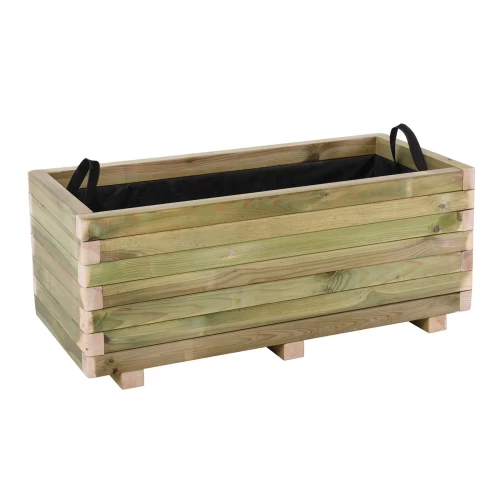 Flower Pot Wood Ζαρντινιέρα, Εμποτισμού Pine, Απόχρωση Φυσικό, 90X40X36Cm 90x40x36cm