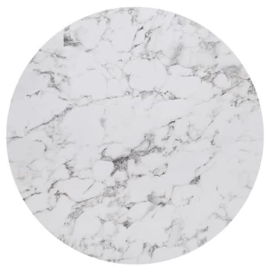 Hpl (High Pressure Laminated) Επιφάνεια Τραπεζιού Απόχρωση White Marble, Uv Φ120cm/12mm