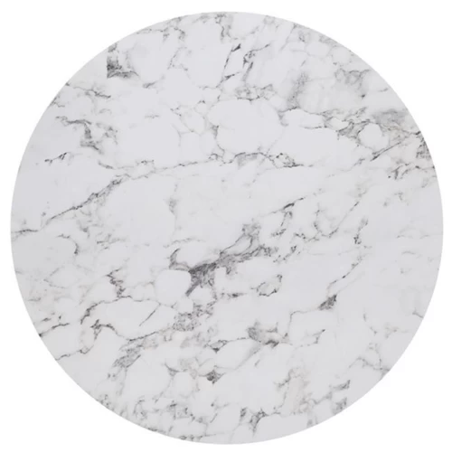 Hpl (High Pressure Laminated) Επιφάνεια Τραπεζιού Απόχρωση White Marble, Uv Φ120cm/12mm