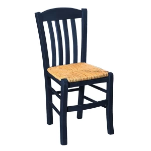 Casa Καρέκλα Οξιά Βαφή Εμποτισμού Ανιλίνη Μπλε, Κάθισμα Ψάθα 42x45x88cm