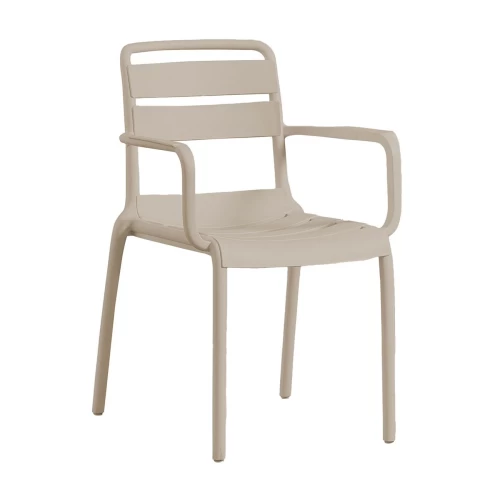 Serenata Πολυθρόνα Στοιβαζόμενη, Pp-Uv Cappuccino 54x58x81cm