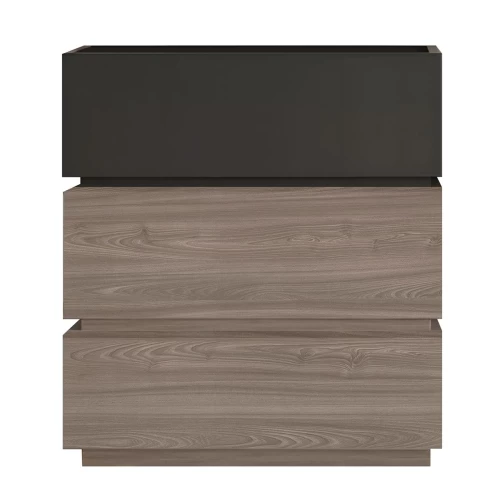 Vanity Κομοδίνο 3 Συρτάρια Αποχρώσεων Sonoma Oak & Grey, Με Αποσπώμενα Χρωματικά Μέρη 60x40x66cm
