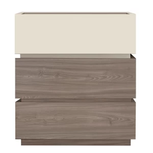 Vanity Κομοδίνο 3 Συρτάρια Αποχρώσεων Sonoma Oak & Cream, Με Αποσπώμενα Χρωματικά Μέρη 60x40x66cm