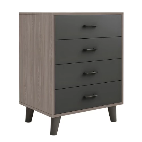 Vanity Συρταριέρα, Με 4 Συρτάρια, Απόχρωση Sonoma Oak-Grey 60x40x80cm