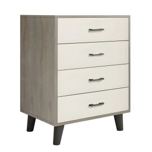 Vanity Συρταριέρα, Με 4 Συρτάρια, Απόχρωση Sonoma Oak-Cream 60x40x80cm