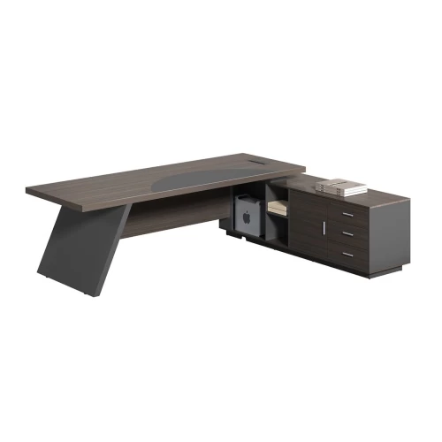 Master Γραφείο Δεξιά Γωνία, Απόχρωση Grey Walnut 180x90x75/180x50x62cm