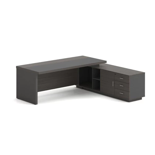 Vip Γραφείο Δεξιά Γωνία, Απόχρωση Grey Walnut 180x90x75/180x50x62 cm