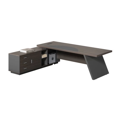 Master Γραφείο Αριστερή Γωνία, Απόχρωση Grey Walnut 180x90x75/180x50x62cm