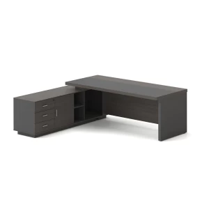 Vip Γραφείο Αριστερή Γωνία, Απόχρωση Grey Walnut 180x90x75/180x50x62 cm