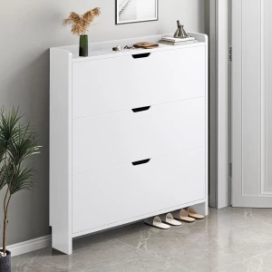 Παπουτσοθήκη Mdf - Melamine Απόχρωση Άσπρο 80x17x115cm