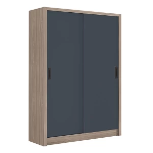 Vanity Ντουλάπα Δίφυλλη - Συρόμενη, Αποχρώσεων Sonoma Oak & Grey 120x60x200cm