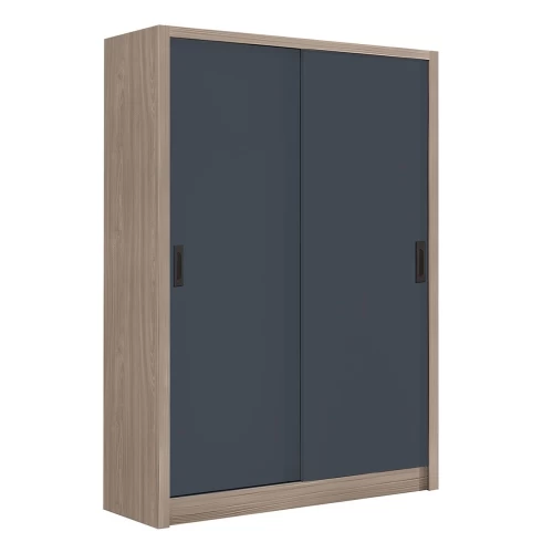 Vanity Ντουλάπα Δίφυλλη - Συρόμενη, Αποχρώσεων Sonoma Oak & Grey 120x60x200cm