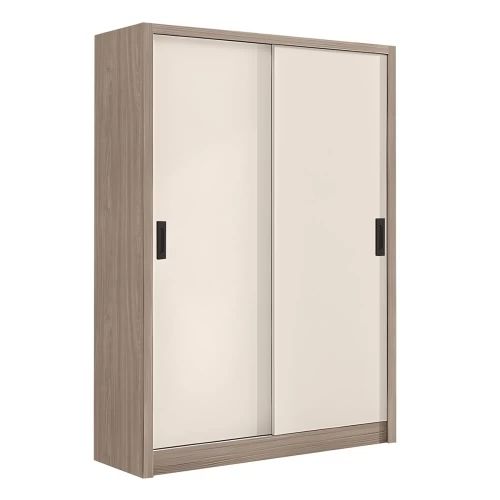 Vanity Ντουλάπα Δίφυλλη - Συρόμενη, Αποχρώσεων Sonoma Oak & Cream 120x60x200cm