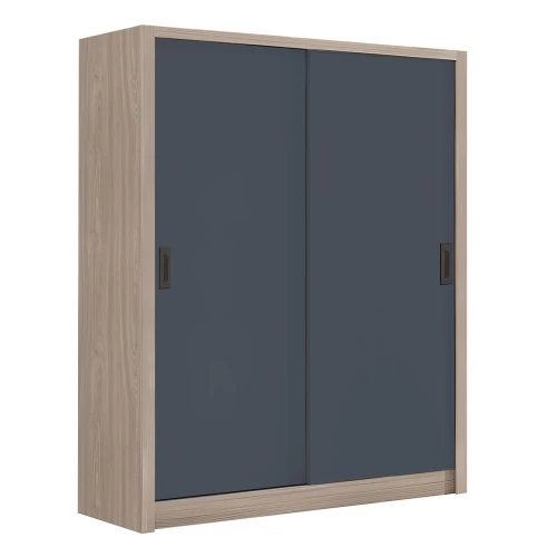 Vanity Ντουλάπα Δίφυλλη - Συρόμενη, Αποχρώσεων Sonoma Oak & Grey 160x60x200cm