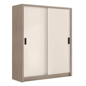 Vanity Ντουλάπα Δίφυλλη - Συρόμενη, Αποχρώσεων Sonoma Oak & Cream 160x60x200cm