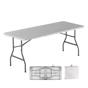 Blow-W Τραπέζι  Συνεδρίου - Catering Πτυσσόμενο (Βαλίτσα), Μέταλλο Γκρι, Hdpe Άσπρο 35Mm 180x70x74cm