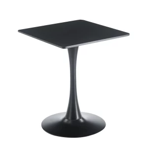 Break Τραπέζι Mdf Μαύρο, Βάση Μέταλλο Βαφή Μαύρο 60x60cm H.75cm