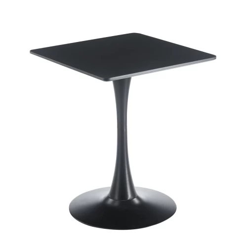 Break Τραπέζι Mdf Μαύρο, Βάση Μέταλλο Βαφή Μαύρο 60x60cm H.75cm