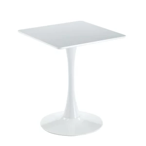 Break Τραπέζι Mdf Άσπρο, Βάση Μέταλλο Βαφή Άσπρο 60x60cm H.75cm