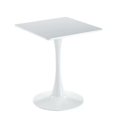 Break Τραπέζι Mdf Άσπρο, Βάση Μέταλλο Βαφή Άσπρο 60x60cm H.75cm