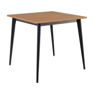 Vidal Τραπέζι Μέταλλο Βαφή Μαύρο, Επιφάνεια 80X80Cm/16Mm Contract Sliq Beech 81x81x73,6cm