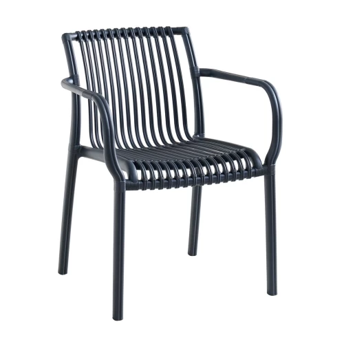 Modena Πολυθρόνα Στοιβαζόμενη, Pp-Uv Protection Ανθρακί 57x58x79cm