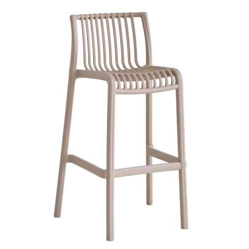 Modena Σκαμπό Bar Στοιβαζόμενο Pp-Uv Protection Tortora 50x50x76/100cm