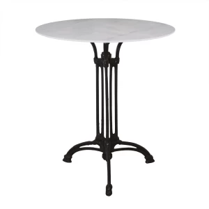 Τραπεζι Sintered Stone-Μαντέμι Τρίνυχο, Επιφάνεια 11Mm Απόχρωση White Marble Φ60  H73,5cm