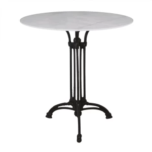 Τραπεζι Sintered Stone-Μαντέμι Τρίνυχο, Επιφάνεια 11Mm Απόχρωση White Marble Φ70  H73,5cm