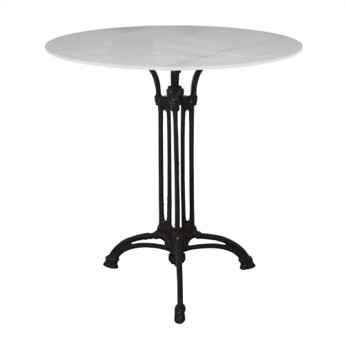 Τραπεζι Sintered Stone-Μαντέμι Τρίνυχο, Επιφάνεια 11Mm Απόχρωση White Marble Φ70  H73,5cm