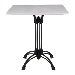 Τραπεζι Sintered Stone-Μαντέμι Τετράνυχο, Επιφάνεια 11Mm Απόχρωση White Marble 70x70cm  H73,5cm