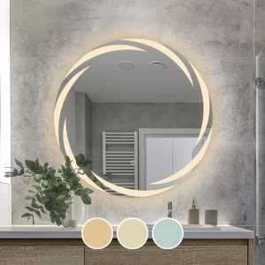 Led-1 Καθρέπτης Τοίχου - Φωτιζόμενος - Αφής, Με 3 Επιλογές Εναλλαγής Χρωμάτων Φ80cm