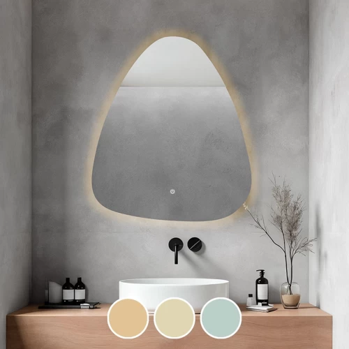 Led-4 Καθρέπτης Τοίχου - Φωτιζόμενος - Αφής, Με 3 Επιλογές Εναλλαγής Χρωμάτων 60x70cm