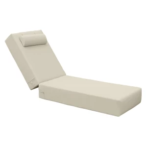 Sunlounger Μαξιλάρι Ξαπλώστρας 20Cm, Προσκέφαλο, Ύφασμα Water Repellent Sandy, Φερμουάρ 196(78+118)x60x20cm