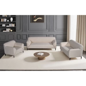 Victoria Set Σαλόνι-Καθιστικό Πολυθρόνα-2Θέσιος-3Θέσιος, Ύφασμα Μπεζ 99x82/150x82/198x82 x H79cm