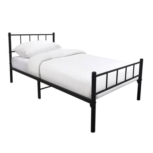 Tivo Κρεβάτι Μονό, Για Στρώμα 90X190Cm, Μέταλλο Βαφή Μαύρο 96x198x95cm