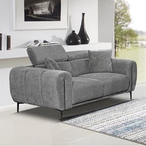Seville Kαναπές 2Θέσιος Σαλονιού - Καθιστικού, Teddy Ύφασμα Σκούρο Γκρι 165x96cm H.75/95cm