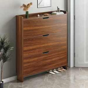 Παπουτσοθήκη Mdf - Melamine Απόχρωση Καρυδί 80x17x115cm
