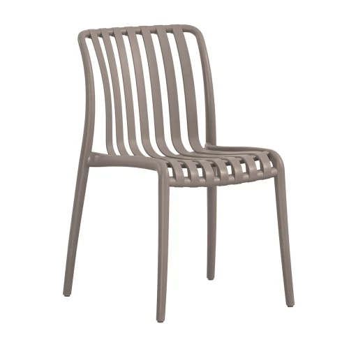 Moda-H Καρέκλα Στοιβαζόμενη, Pp - Uv Protection, Απόχρωση Mocha 52x57x80cm