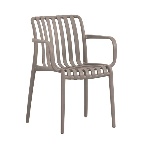 Moda-H Πολυθρόνα Στοιβαζόμενη, Pp - Uv Protection Απόχρωση Mocha 54x57x80cm