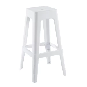 Relix Pp Σκαμπό Bar Στοιβαζόμενο, Pp Απόχρωση Άσπρο 42x42x76cm