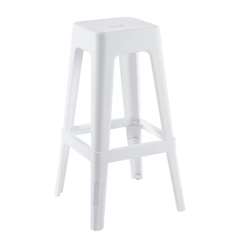 Relix Pp Σκαμπό Bar Στοιβαζόμενο, Pp Απόχρωση Άσπρο 42x42x76cm