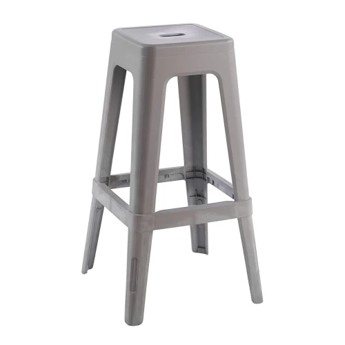 Relix Pp Σκαμπό Bar Στοιβαζόμενο, Pp Απόχρωση Sand Beige 42x42x76cm