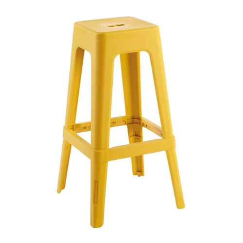 Relix Pp Σκαμπό Bar Στοιβαζόμενο, Pp Απόχρωση Κροκί 42x42x76cm