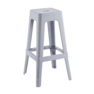 Relix Pp Σκαμπό Bar Στοιβαζόμενο, Pp Απόχρωση Γκρι 42x42x76cm