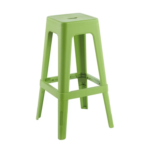 Relix Pp Σκαμπό Bar Στοιβαζόμενο, Pp Απόχρωση Lime 42x42x76cm